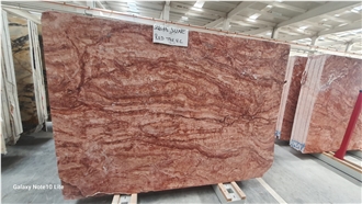 Red Travertine Vein Cut Slabs
