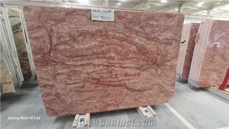 Red Travertine Vein Cut Slabs