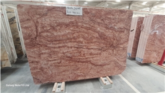 Red Travertine Vein Cut Slabs