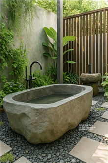 Bath Tub River Stone Bathtub