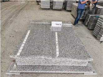 China Jilin White Polished Granite Companion Headstone