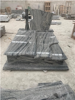 China Juparana Grey Polished Granite Double Monument