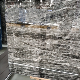 Kungfu Stone Black Ice Flower Marble Slabs Supply