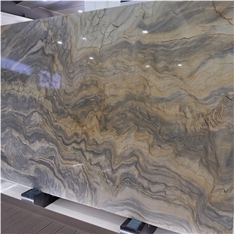 Kungfu Stone Explosion Blue Fusion Quartzite Slabs