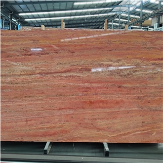 Kungfu Stone Iran Red Travertine Slabs Wholesale