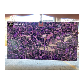 Backlit Purple Crystal Amethyst Semiprecious Stone Slabs