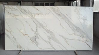 3D Printed Artificial Calacatta Gold Quartz Slabs
