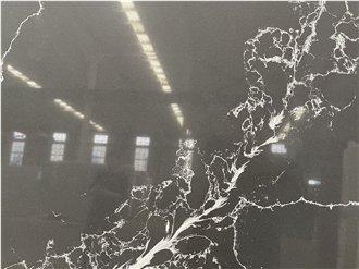Black Quartz Slabs 1807J Stone