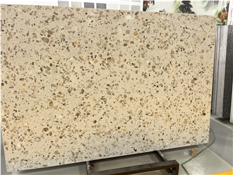 Light Transmitting Beige Terrazzo Slabs