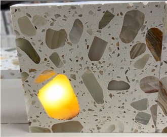 Light Transmitting Terrazzo Backlit Cement Tiles