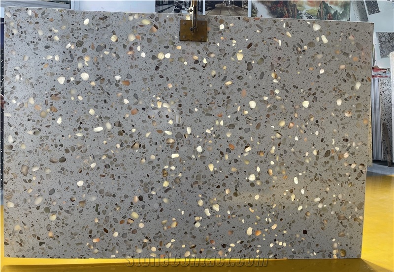 Light Transmitting Terrazzo Slabs Transparent Terrazzo