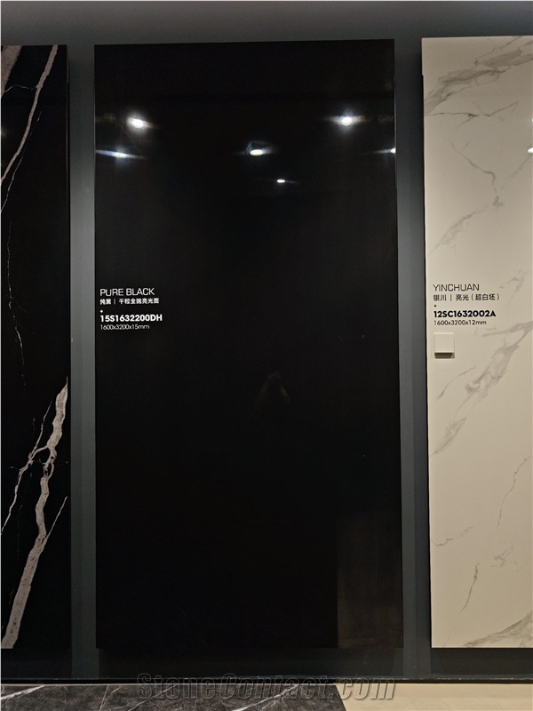 China Pure Black White Polish 15Mm Porcelain Slabs