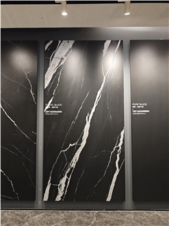 Chinese Nero Marquina Matte Surface 15Mm Porcelain Slabs