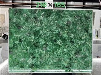 Backlit Agate Green Semi Precious Stone Wall Decor
