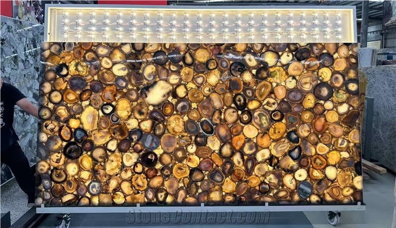 Semiprecious Stone Slabs For Interior Home Decoration