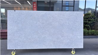 China Satin White 3Dprinting Quartz Slabs