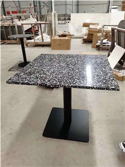 Grey Artificial Terrazzo Solid Surface Table Tops