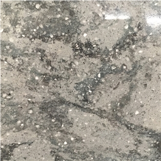 Modern Design Dark Grey Artificial Half Quartz Slabs