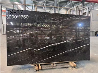 Oriental Black Marble Slabs China Black With Vein Tile