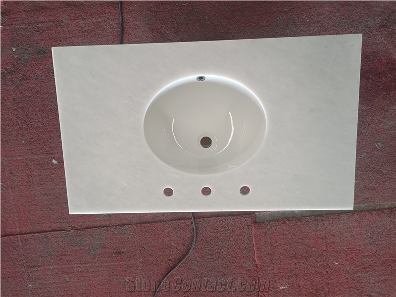 Ariston White Marble Bathroom Vanity Tops