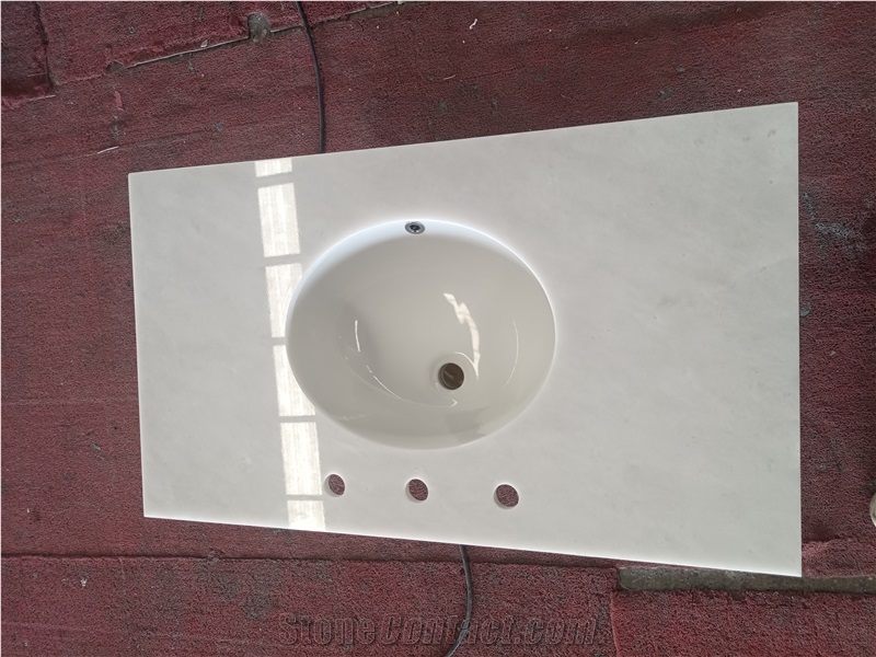 Ariston White Marble Bathroom Vanity Tops