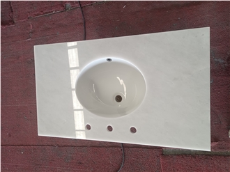 Ariston White Marble Bathroom Vanity Tops