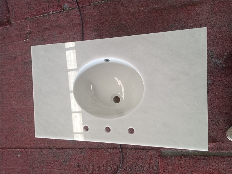 Ariston White Marble Bathroom Vanity Tops