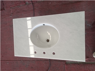 Ariston White Marble Bathroom Vanity Tops