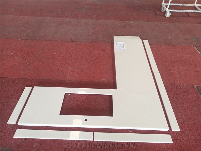 Mordern Design Ariston White Marble Double Sink Kitchen Countertop
