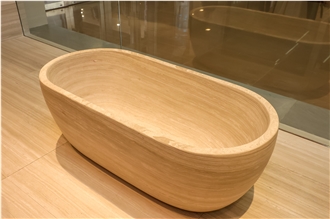 Beige Travertine Stone Bathtub