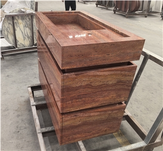 Red Travertine Sinks