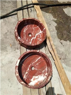 Exterior Natural Split Round Rosso Alicante Wash Basin