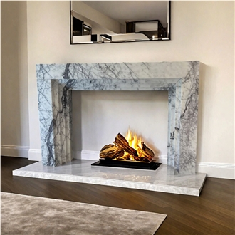Lilac Marble Modern Style Livingroom Fireplace