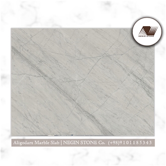 Aligodarz White Scatto Marble Slabs