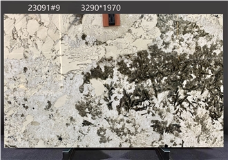 Alaska White Granite Slabs Dispersed Dark Inclusions