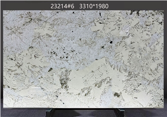 Alaska White Granite Slabs Displaying Intricate Dark Veins