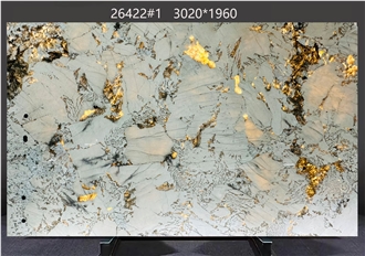 Alaska White Granite Slabs Featuring Mottled Black Patches