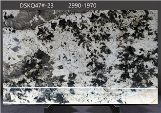 Alaska White Granite Slabs Presenting Random Black Flecks