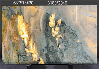 Calacatta Macaubas Quartzite Slabs Featuring Rich Color
