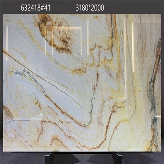 Calacatta Macaubas Quartzite Slabs Flowing Color Gradients