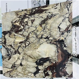 Chinese Bulgari Marble Slabs Featuring Rich Color Contrasts