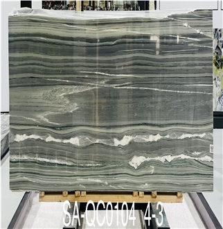Cristallo Del Mare Quartzite Slabs Displaying Green - Gray