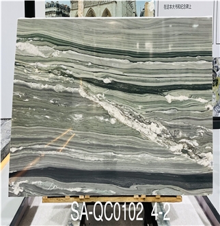 Cristallo Del Mare Quartzite Tiles Mottled Gray Green