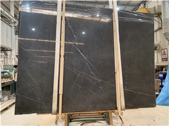 Pietra Grey Marble Slabs With White Veins