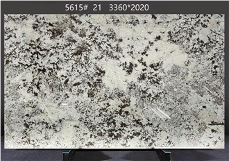 Splendor White Granite Slabs Dispersed Dark Inclusions