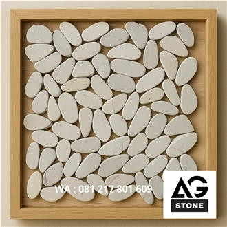 Sliced Pebble Stone Mosaic Tiles