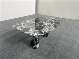 Black Cristallo Marble Rectangle Table Tops