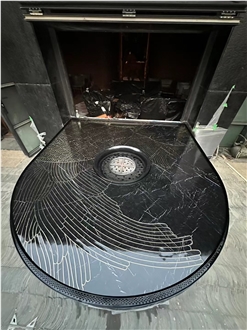 Black Granite  Outdoor Fireplace