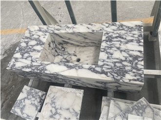 Calacatta Viola Marble Solid Bath Top Unit
