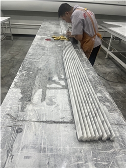 Calacatta White Marble Border Profiling Lines